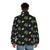 EZ Clap Puffer Jacket featuring a sun with face design, perfect for gamers, streamers, and meme enthusiasts - men back