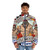 Borderlands-inspired puffer jacket with explosive design - men front