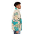 Fallout vaporwave puffer jacket featuring a cute and humorous vault boy design - men side right