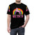 Colorful all-over print Butch Pride t-shirt with rainbow flag design - men front