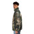 Surreal puffer jacket with dark skull and skeleton illustration - men side left