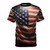 Patriotic American flag digital print t-shirt, showcasing vibrant red, white, and blue design.