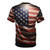 Patriotic American flag digital print t-shirt, showcasing vibrant red, white, and blue design. - Back
