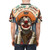 A vibrant t-shirt featuring a bold artistic interpretation of the beloved One Piece character, Buggy the Clown. - men back