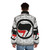 Antifa logo graffiti style puffer jacket with left-wing and socialist design - men back