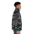 Dwarf Fortress inspired puffer jacket with retro pixel art tiles - men side right