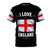 Stylish t-shirt featuring the iconic English flag and bold 'I Love England' text