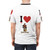 Man wearing a t-shirt with a captain morgan design - men back