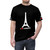 Person wearing a t-shirt with a graphic design of the Eiffel Tower and the text "I Heart London" - men front