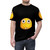 Scared buck tooth emoji with a surprised expression on a custom t-shirt - men front