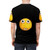 Scared buck tooth emoji with a surprised expression on a custom t-shirt - men back