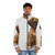 Adorable fluffy puppy animals wearing a puffer jacket - men front