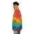 Colorful puffer jacket with allover print of various animals and wildlife - men side left