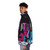 Bright neon puffer jacket with a hacker-inspired design - men side left