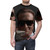 A Patrick Bateman American Psycho-inspired t-shirt featuring a graphic of the character on a phone. - men front