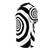 Hypnotic black and white swirl abstract graphic design on a t-shirt - men left
