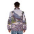 Peregrine falcon puffer jacket with watercolor bird painting design - men back