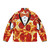 Pepperoni pizza puffer jacket with tuxedo style design - Back