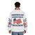 Trucker puffer jacket with American flag and "American Workforce" design - men back