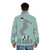 Peewee Herman wearing a big, colorful puffer jacket - men back