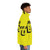 A puffer jacket with the words "Pee Pee Boy" printed on it, in a yellow and black color scheme. - men side right