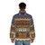 Puffer jacket featuring ancient Assyrian art design - men back