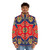 Ancient Armenian art puffer jacket with traditional Armenian folk art design - men front