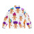 Colorful troll puffer jacket with gem-belly and rainbow hair - Back