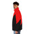 Anarcho-Communist puffer jacket with red and black diagonal flag design - men side left