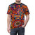 Vibrant Huichol-inspired t-shirt featuring abstract floral and skull designs - men front