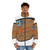 Peach puffer jacket with 90s inspired design - men front