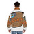 Peach puffer jacket with 90s inspired design - men back