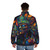Psychedelic trippy DMT elves puffer jacket with abstract art design - men back
