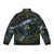Triforce geometric puffer jacket with blue, yellow, and gold design - Back
