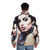 Watercolor portrait of Amy Winehouse on a puffer jacket - men back
