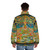 Amityaus Buddha Puffer Jacket featuring psychedelic, trippy, and Buddhist-inspired design - men back