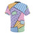 Patchwork star t-shirt with a colorful floral design - Back