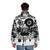 Dubstep-inspired puffer jacket with graphic design elements - men back