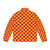 Amber orange and crimson red checkered puffer jacket - Back