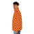 Amber orange and crimson red checkered puffer jacket - men side left