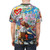 Vibrant, eye-catching urban-style t-shirt featuring a colorful pop art collage design - men back