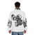 Skull-patterned puffer jacket with a stylish and humorous drinking theme - men back