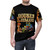 Funny t-shirt featuring a playful design of fantasy houses and colorful dragons - men front