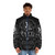 Patti Smith inspired puffer jacket with punk rock and feminist graphics - men front