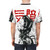 Vaporwave-style t-shirt with Japanese cyberpunk inspired graphics and futuristic urban design - men back