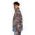 Tree house puffer jacket with whimsical forest-themed design - men side left