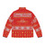 Pastafarian Christmas Sweater Puffer Jacket featuring the Flying Spaghetti Monster - Back