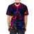 Dark fantasy-inspired AOP t-shirt with fiery boss imagery and medieval design elements. - men back