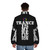 Trance Is My Religion Puffer Jacket featuring electronic dance music symbols and artists - men back