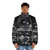 Particle Tracks Dark Puffer Jacket featuring a science-inspired design - men front